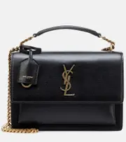 [Saint Laurent] Saint Laurent Sunset Medium leather shoulder bag One Size black