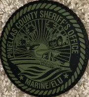 Pinellas County Sheriff Clearwater Marine Unit Dive Team Hook Loop Patch