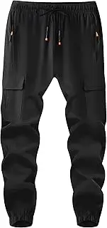 [ANHDM] Boys Cargo Joggers Youth Quick Dry Athletic Pants Lightweight Hiking Jogger Pants with Zipper Pockets