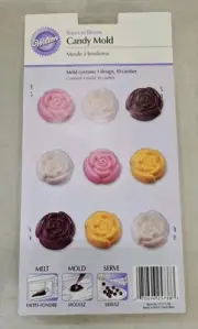 Wilton Roses In Bloom Candy Mold NEW 2115-1738 Melt, Mold, Serve, Candy Mold