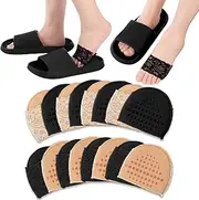 [Cutecrop] 12 Pairs Women's Open Toe Topper Socks for Mules Non Slip Sandal Liner Socks No Show Toe Covers with Sponge Cushion
