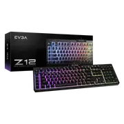 EVGA Z12 RGB Gaming Keyboard RGB Backlit LED 5 Programmable Macro Keys Media Key