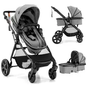 Giantex Folding Baby Stroller Portable Aluminium Frame Pushchair w/Adjustable Canopy & Reversible Seat Grey