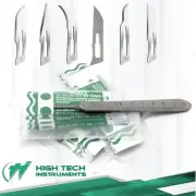60 Sterile Surgical Blades #10 #11 #12 #14 #15 #16 + Scalpel Handle 3 with Scale