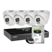 IVSEC 8 Channel NVR 2TB Hard Drive with 4 x 4MP Dome Cameras