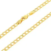 10K Yellow Gold 4.5mm Mens Curb Cuban Italian Link Chain Pendant Necklace 28"