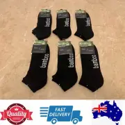 6 Pairs Men 11-14 Bamboo Low Cut Sports Ankle Socks,Black,AU Stock