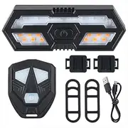 Rechargeable Bike Tail Light with Horn, Waterproof Bike Taillight LED Turn Signal Bicycle Light USB Rechargeable Cycling Rear Lamp with Alarm Sound