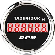ZFGVGNMTYA Waterproof Digital Engine Tach Hour Meter Tachometer Gauge RPM LCD Display for Motorcycle Motor Car Boat Hourmeter Car Tachometer(TachHour BS)