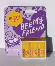 NIB Burt's Bees "Bee My Friend" 3pc Mini Lip Balms, Chapstick
