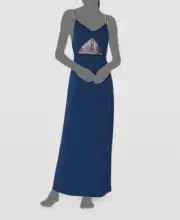 $365 La Perla Women's Blue Mesh Bow Outset Nightgown Sleepwear Size L