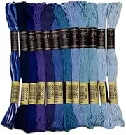 UMC STAG 12 Pieces | Premium Embroidery Thread | 100% Egyptian Cotton Premium Skeins | Cross Stitch Embroidery Floss | Oeko TEX Certified Stranded Cotton (Blue Tones)