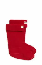 Hunter 1027 Kids Military Red Fleece Welly Boot Socks US Size Large (1-3K)