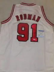 DENNIS RODMAN Hand Signed Jersey + PSA DNA COA CHICAGO BULLS. The Worm