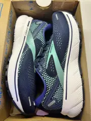 Brooks Ghost 14 Running Shoes Peacoat Yucca Navy Women Sz 5.5 D Wide Brand New