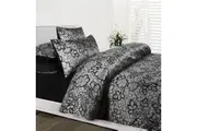 Accessorize EMMA Quilt Cover Set Black DOUBLE