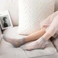 在飛比找蝦皮商城優惠-新款 韓國 卡絲襪 女襪 日系 豎條紋 襪子 夏季 薄款 透