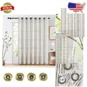 Elegant Extra Wide 100x84 Bohemian Sliding Door Curtains - Grommet Top Design