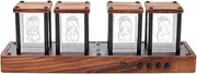 Fonowx Colorful Nixie Tubes Clock LED Desktop Clock Bedroom, Four Tubes Finished, as described