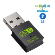 USB WiFi Bluetooth Adapter, 600Mbps Dual Band 2.4/5Ghz Wireless External Receive