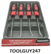SNAP ON TOOLS USA RED Mini Soft Grip INSTINCT Awl Hook Pick Set SGASA204C R NEW