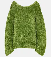 [Dries Van Noten] Dries Van Noten Oversized lamé sweater AU 10 green