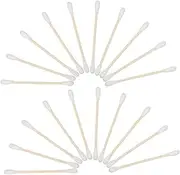 ROMISBABA 100 Pcs Cotton Sticks Bamboo Handle Sterilized Cotton Swabs for Electronics Ear Cleaning and Jewelry Detailing