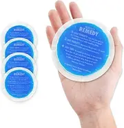 Round Small Ice Pack Gel, Reusable Ice Packs - Cold Compress & Hot Compress, Breast Ice Packs for Breastfeeding, Mini Kids Ice Pack (5-Pack, Blue)