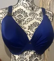 Ambrielle 38DD Full figure super soft full coverage underwire bra padded blue