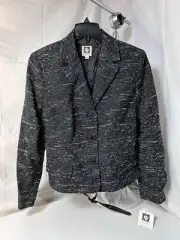 Anne Klein Size 16 Black w/White Dots & Dashes Pattern Dressy Suit Jacket