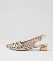 New Django & Juliette Fluka Champagne Crush Leather Flat Shoes Womens Shoes