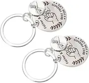[WOFASHPURET] 2pcs Father's Day Keychain Bag Ornament Keychain Hanging Decor Key While Married Decoration Dad present Locket Of The Lid Bag Ornament Lettering Key Chain Stainless Steel Silver