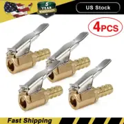 4x 5/16" Open Flow Air Chuck with Lock Connector Tire Inflator Valve and Clamp
