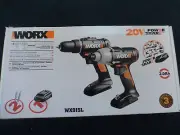 WX915L WORX 20V Cordless Powershare 3/8" Drill & 1/4" Impact Driver Combo