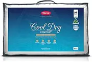 Tontine Classic Cool Dry Comfort Medium Density Pillow, White – Breathable Cotton Japara Cover – Climate Control Cooling Fibre Fill with Ultrafibre Core – Anti‑Microbial – Australian Made