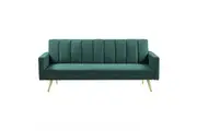 Levede 3-Seater Convertible Velvet Sofa Bed 197CM Green
