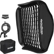 Godox S2 S-Type Flash Bracket and 80cm Softbox Kit - Bowens Mount With Grid and Portable Bag for Studio Flash V1, AD200Pro, V860II, TT685, TT350, AD400Pro