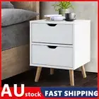 Wood Bedside Tables Drawers Side Table Nightstand White Storage Cabinet
