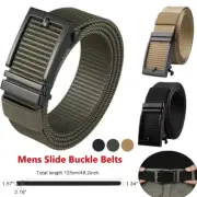Men's Casual Ratchet Web Belt Nylon Automatic Buckle No Holes Invisible Belts US