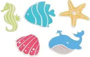 Spirella Shower Mat Bath Mat Non-Slip Pads Sticker Sea Creatures Red Pack of 5 Approx. 13 x 12.5 cm