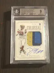 2015 National Treasures BRETT HUNDLEY #304 RC Rookie Patch Auto SP/99 BGS 9 Mint