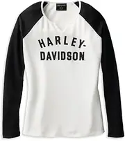 [HARLEY-DAVIDSON] Damen Langarm-Shirt Hallmark Thermal Knit Longsleeve Biker Pullover Langärmliger Motorrad Sweater