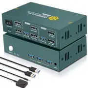 Displayport KVM Switch 2 Monitors 2 Computers USB 3.0 - Evatek 8K@60Hz