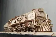 Mechanical UGEARS Wooden 3D Puzzle Model V-Express Steam Train Construction Set