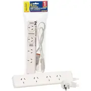 Jackson PT2929S 4 Outlet Protected Powerboard 2 Ports are Double Spaced - Energy Absorbtion Rating 175J - 1m Power Cord [PT2929S]