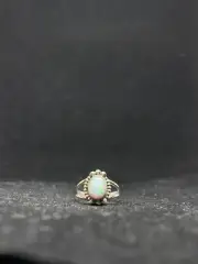 Navajo White fire opal sterling silver ring size 5 stamped sterling