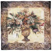 Tapestry Wall Hanging Pot of Flowers Golden Classic Wall Artwork