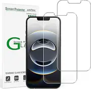 amFilm Essential Screen Protector for iPhone 16e iPhone 14 iPhone13 iPhone 13 Pro 6.1", Premium 9H+ Tempered Glass, Anti-Scratch, HD-Clear and Touch-Sensitive, Case Friendly, 2 Pack
