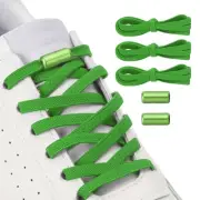 No Tie Shoelaces Tieless Elastic Shoe Laces 3Pcs with 2 Metal Buckles Dark Green
