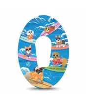 ExpressionMed Dexcom G6 Surfing Dogs Patch 4 Pack